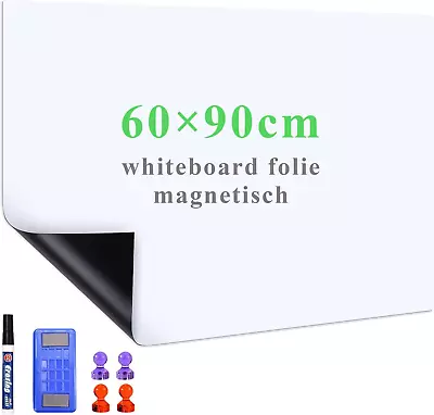 Magnetic Whiteboard Paper 60 X 90Cm DIY Self-Adhesive Dry Erase Board Sheets  • £29.99