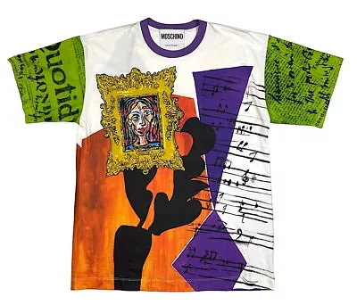 MOSCHINO COUTURE MENS OVERSIZE PICASSO INSPIRED T SHIRT Sz XS NWT NEW TAG $420 • $98