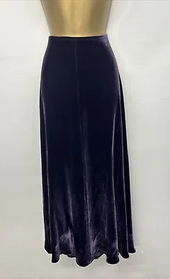 Fenn Wright Manson Skirt Purple Silk Blend Floaty Full Length Maxi UK 14 • £24.99