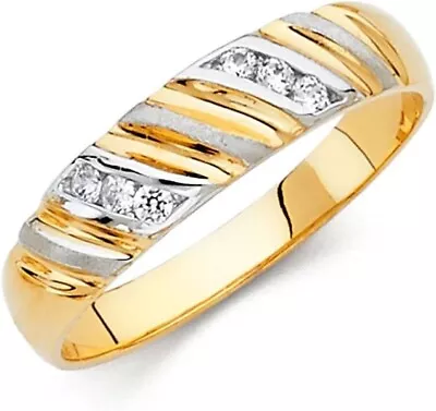 Brand: GM Wedding Collection 14k Two Tone Gold Men's Wedding Band • $150