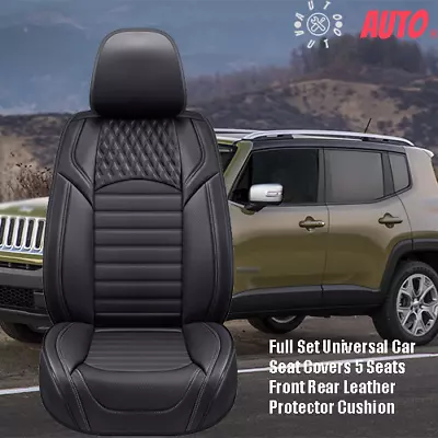 Full Set Universal Car Seat Covers 5 Seats Front Rear Leather Protector Cushion • $75.99