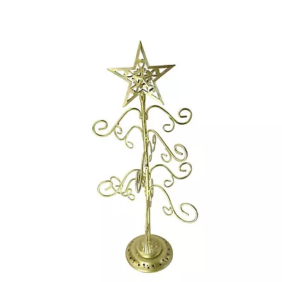 Tabletop Ornament Tree Gold Star Metal 89631 • $25.50