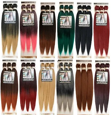 SMART BRAID 3 IN A PACK 28  Pre-StretchedPre-PluckedPre-Pulled Easy Braid Hair • £5.99