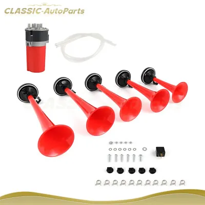 125Db Dukes Of Hazzard Dixie Horn 5Pcs Trumpets Musical Horn Compressor Kit Red • $32.96