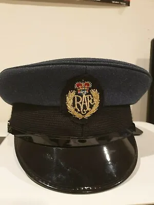 RAF Royal Air Force Peaked Cap With Badge British Army Dress Military Uniform UK • £14.99