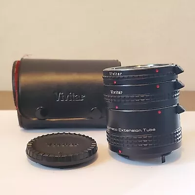 Vivitar Automatic Extension Tube AT-4 FL-FD 36mm 20mm 12mm W/ Case - Japan EUC • $14.99