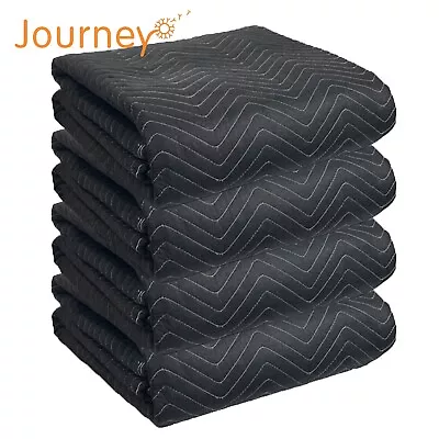 Moving Packing Blankets -Shipping Furniture Pads Black - 80  X 72 (65lb) 4 Pack • $45.99