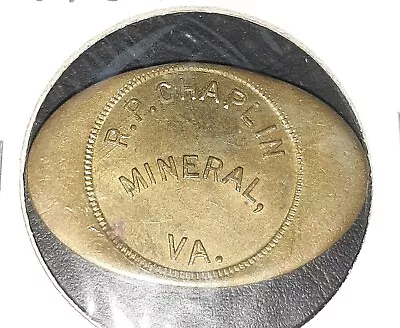 Mineral VA Virginia Token Louisa County Medal Good For R.P. Chaplin 25 Cent • $45