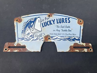 Paw Paw Bait Tackle Lucky Lure Painted Metal  Plate Topper Sign • $49.99