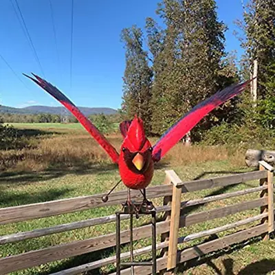 Flying Red Cardinal Bird Wind Moving Stake Yard Garden Farm Decor US Seller • $16.29