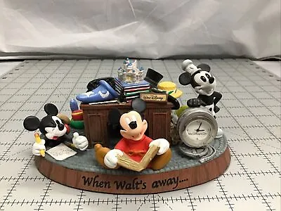 Walt Disney Desk Clock “When Walt’s Away” Park And Resort Exclusive • $40