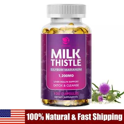 Milk Thistle (Silybum Marianum) 1200mg Liver Health Support Antioxidant 120Pills • $13.93