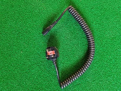 350mm Black PVC Coiled Kettle Lead UK Mains Power Plug To IEC C13 • £17.25