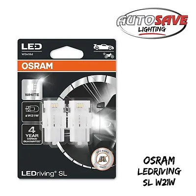 Osram LED W21W White Bulbs 12v 1.4W (582 Wedge W21W) 7505DWP-02B • $17.53