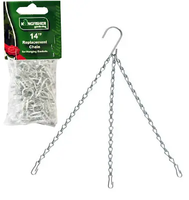 2 X Hanging Basket Chain Replacements Easy Fit Spare Metal Garden Planter Hooks • £4.45