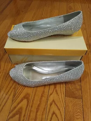 Michaelangelo White Slip On Wedge Shoes With Bling Size 10M • $34.50