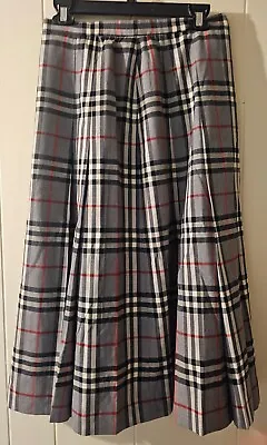 Vintage Burberry Nova Check Wool Long  Skirt  • $140