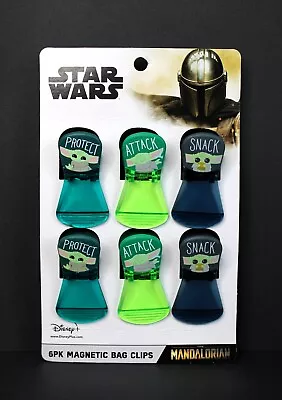 Star Wars The Mandalorian 6-Pack Magnetic Bag Clips Grogu Baby Yoda Design BNIP • $17.99