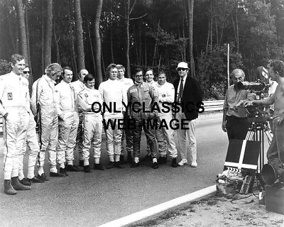 1971 STEVE McQUEEN WITH FELLOW LEMANS RACERS MOVIE FILM CAMERA AUTO RACING PHOTO • $14.41