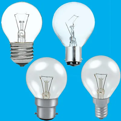 £1.99 • Buy 2x Clear Golf Round Dimmable Standard Light Bulb 25W 40W 60W BC ES SBC SES Lamps