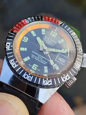 £165 • Buy Sicura Submarine 400 Skin Diver Compressor Style Swiss Watch Coke Bezel 