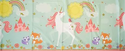 Magical Unicorn Fantasy Animal Kids Birthday Party Decoration Plastic Tablecover • £11.36