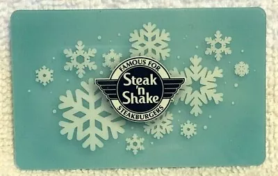 Steak N Shake White Snowflakes Light Blue Background Dimensional 2018 Gift Card • $2.49