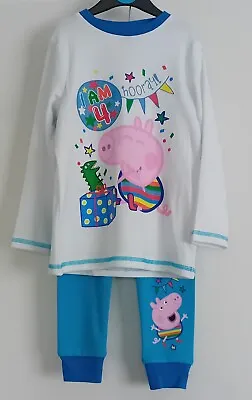 £4.99 • Buy Boys Peppa Pig Pyjamas   Hooray!  I Am 4   Age 3-4 Years  Bnwt