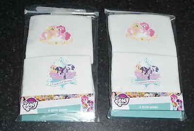 £3.99 • Buy 4 PACK OF GIRLS MY LITTLE PONY 100% COTTON WHITE VESTS AGES 2-3 Up To 5-6 YEARS