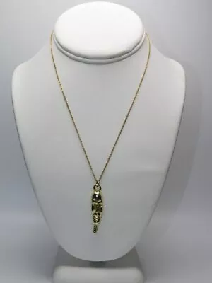 B200-vintage Necklace~gold Tone~mask~african?/tribal~17  Chain~unique • $7