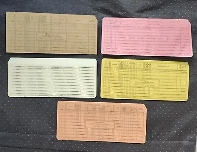 VINTAGE IBM COMPUTER Punch Card LOT (50) ~ 5 DIFFERENT COLORS ~ COBOL SYSTEMS • $60