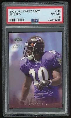 2002 UD Sweet Spot Ed Reed Rookie #115 PSA 8 /1050 - Baltimore Ravens - HOF RC • $64.99