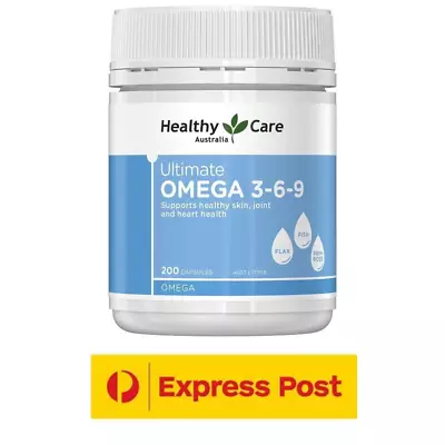 Healthy Care Ultimate Omega 3-6-9 200 Capsules (EXP 04/2026) • $25.95