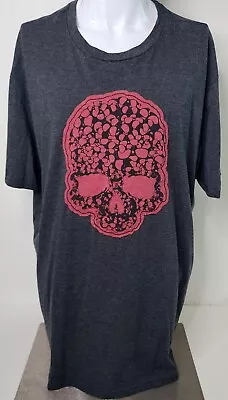 Oakley Shirt Mens Size XXL Gray T Shirt Red Skull Patch • $19.94