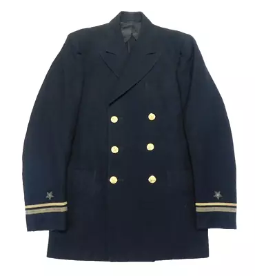 WWII US Navy Coat Dress Blue Size 38 Service Uniform Jacket Vintage Bullion WW2 • $44.99