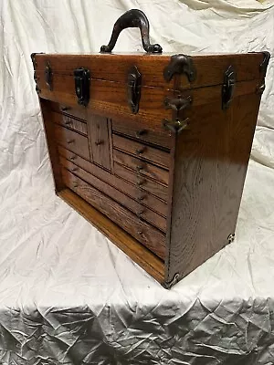 Vintage Wooden George Scherr Co. Machinist Tool Chest • $399.99