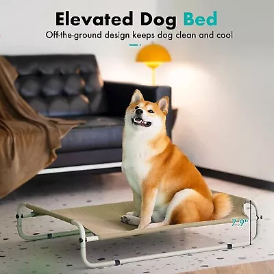 Mewoofun Elevated Dog Bed With Sturdy Double Rod Design Raised Dog Bed Cot Pet • £29.99