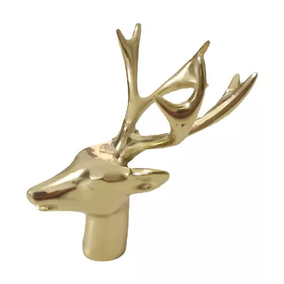  Elk Antler Wall Decor Earrings Holder Brass Deer Head Ornament Wall-mounted • £14.38