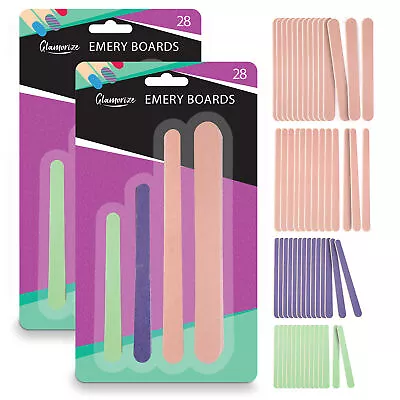 28-56 Professional Emery Boards For Nails | Assorted Double Sided Nail Files Set • £2.79