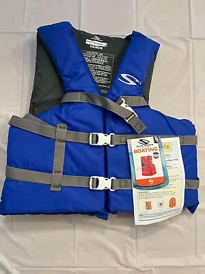Stearns Classic Series Adult Universal Life Vest - Blue/Grey Adult Life Jacket • $17.99