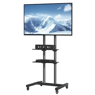 VEVOR Mobile TV Stand Mobile TV Cart For 32-70 In TVs With Wheels & A Tray • £68.39