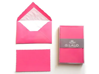 Pink Cards Envelopes 10 G. Lalo France Box Set Flat Single Deckled Textured NIB • $12.99