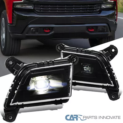 Fits 19-22 Chevy Silverado 1500 Black Smoke LED Fog Lights Bumper Lamps+Switch • $52.16