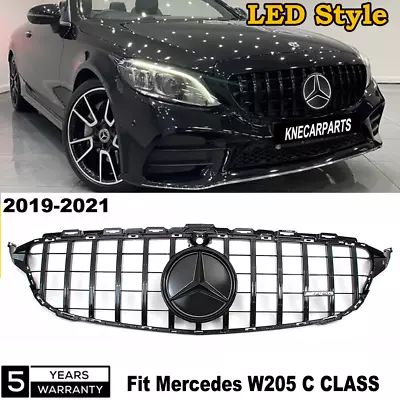 LED GTR Style Grill Grille For Mercedes W205 C200 C300 C43 AMG 2019 2020 2021 • $85.60