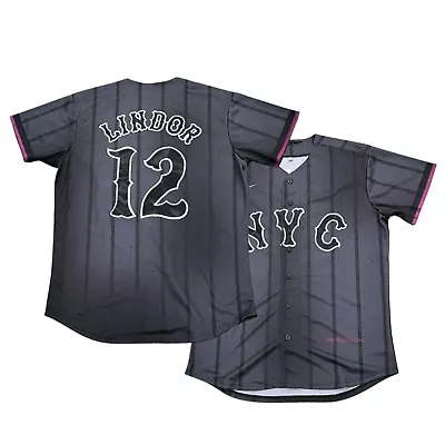Francisco Lindor #12 New York Mets 2024 City Connect MEN Stitched Jersey Gray • $39.49