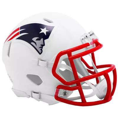 New England Patriots White Matte Speed Mini Helmet New In Box 25501 • $49.99