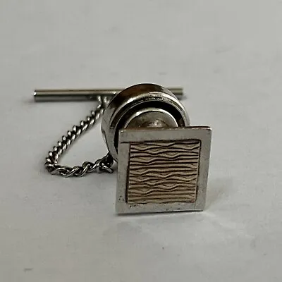 Little Old Vintage 925 Silver With 9ct 375 Gold Veneer Inlay Set In Tie Pin • £12.99