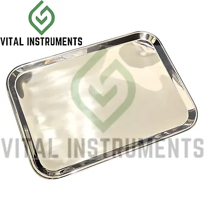 Flat Mayo Stand Large Instrument Tray Stainless Steel Tattoo 17x12  Rolled Edges • $24.99