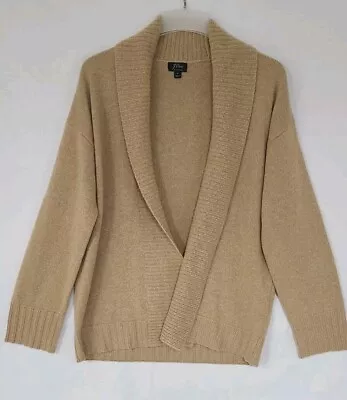 J.Crew Everyday Cashmere Shawl Collar Cardigan Sweater Women's Sz M Tan/Khaki • $49.99