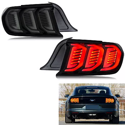 LED Black Tail Lights For Ford Mustang 2015-2022 Sequential Rear Lamps Set • $289.99